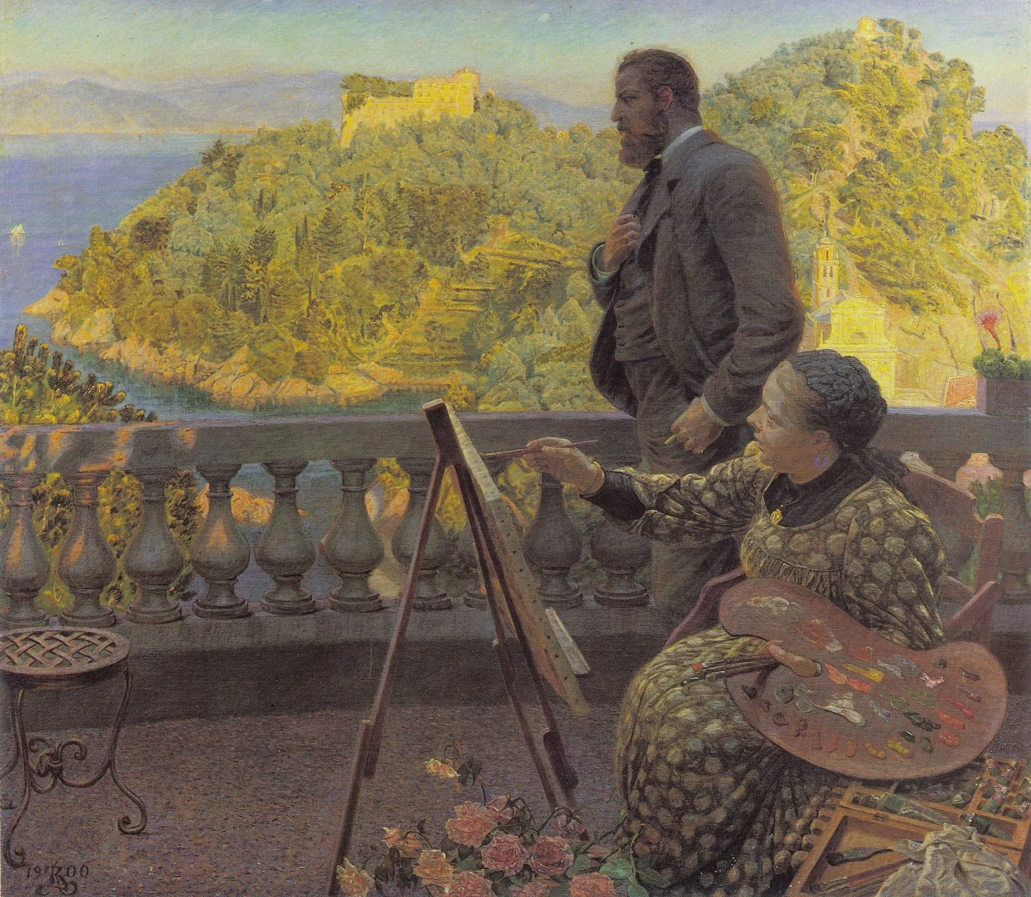 Kristian Zahrtmann - L'imperatore e l'imperatrice Federico III a Villa Carnavon, 1900